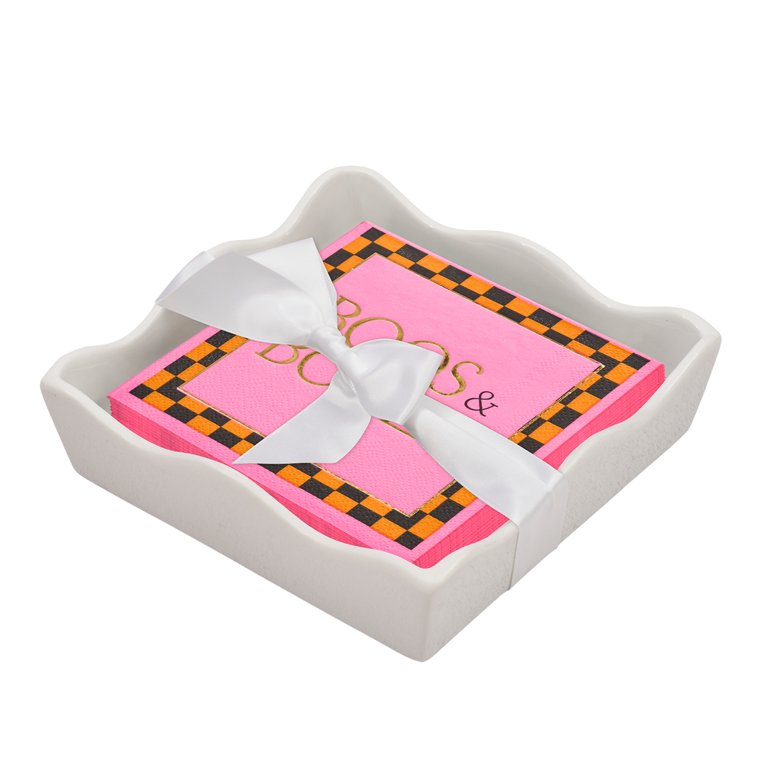 Halloween Cocktail Napkin with Napkin Tray