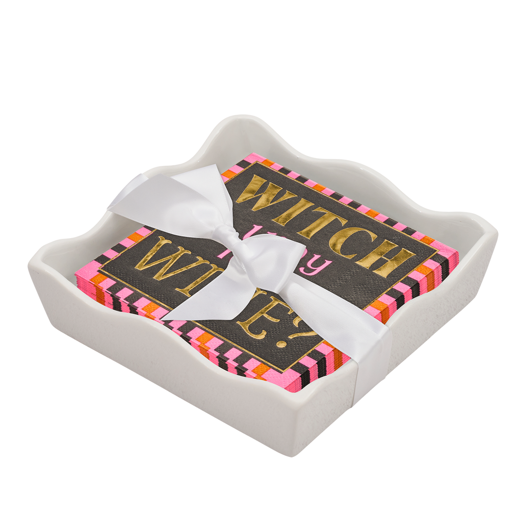 Halloween Cocktail Napkin with Napkin Tray