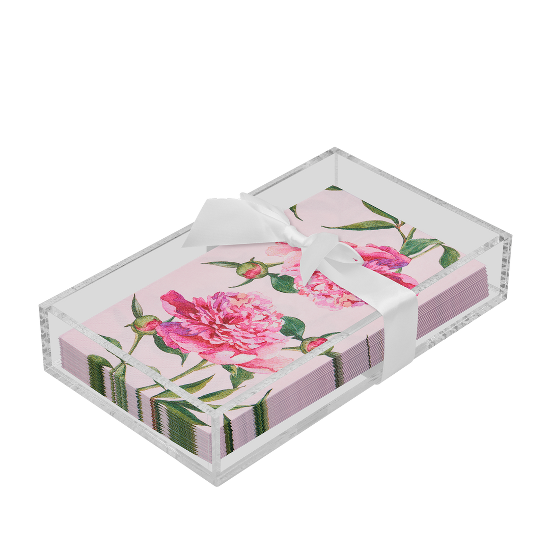 Floral Guest Towel with Napkin Tray