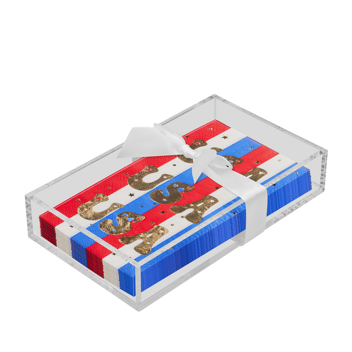 Patriotic Guest Towel with Napkin Tray