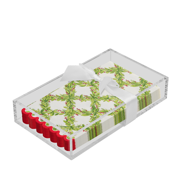 Christmas Guest Towel with Napkin Tray
