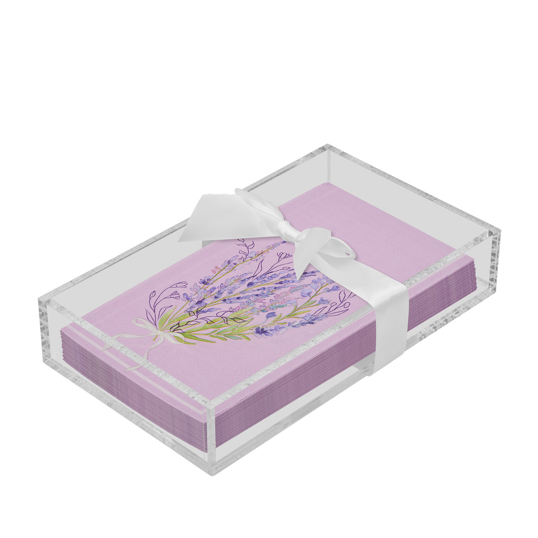 Floral Guest Towel with Napkin Tray