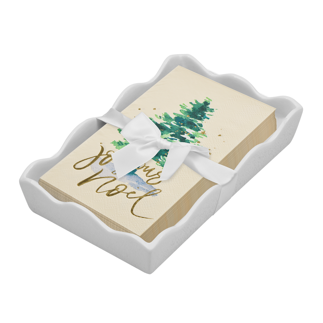 Christmas Guest Towel with Napkin Tray
