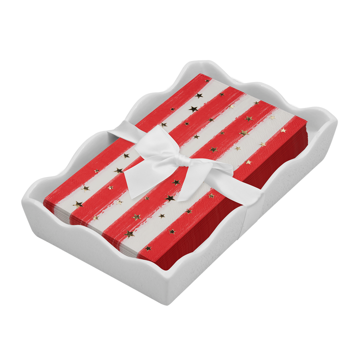 Patriotic Guest Towel with Napkin Tray