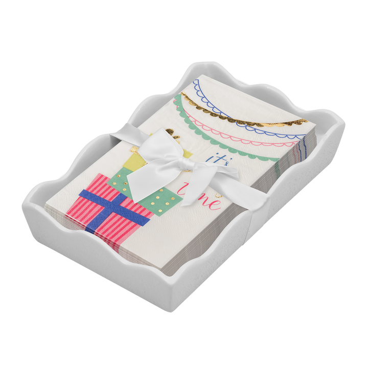 Birthday Guest Towel with Napkin Tray