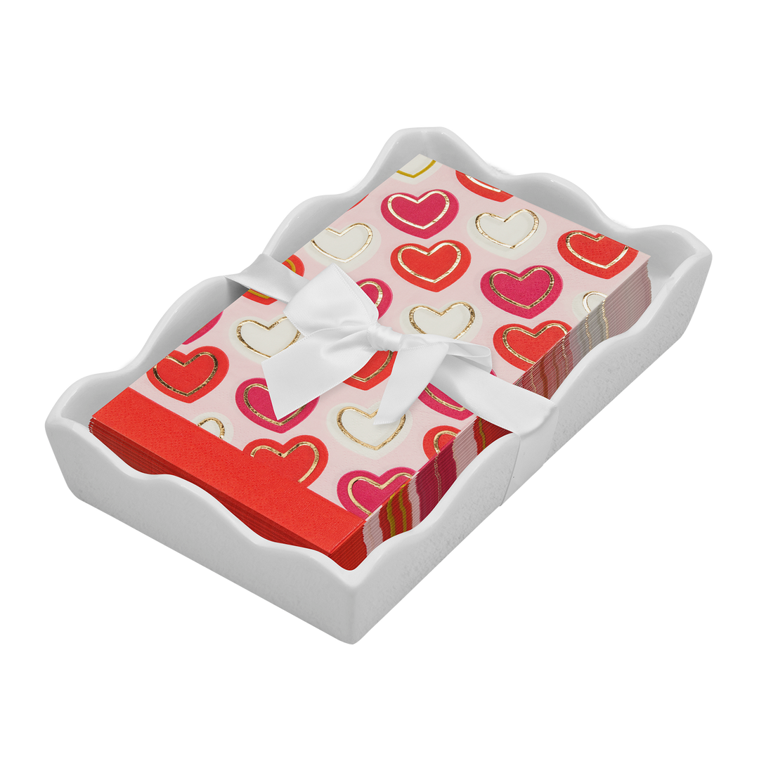 Valentines Day Guest Towel with Napkin Tray