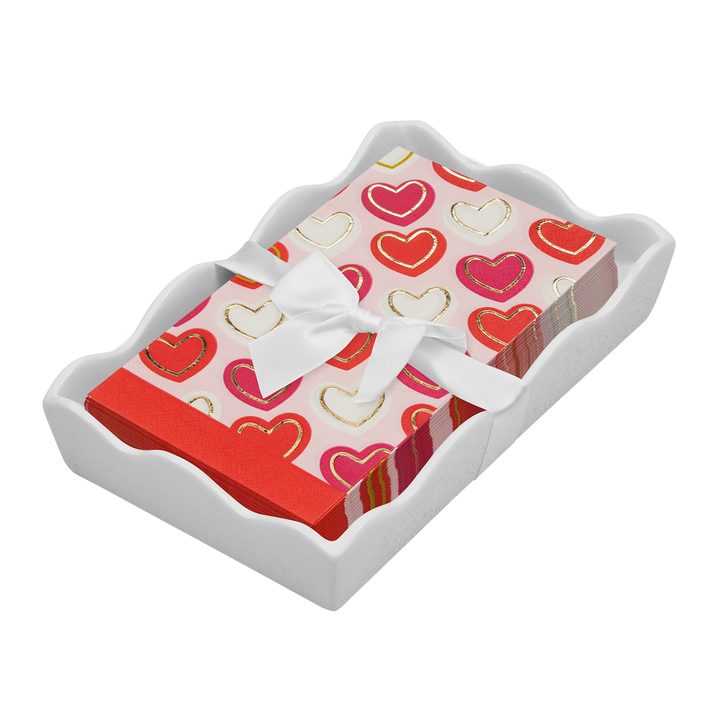 Valentines Day Guest Towel with Napkin Tray
