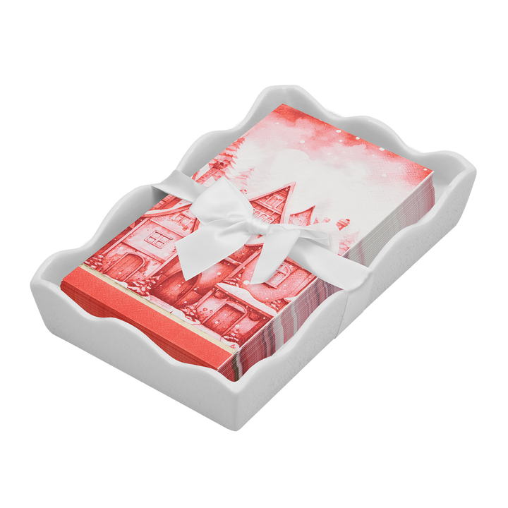 Christmas Guest Towel with Napkin Tray