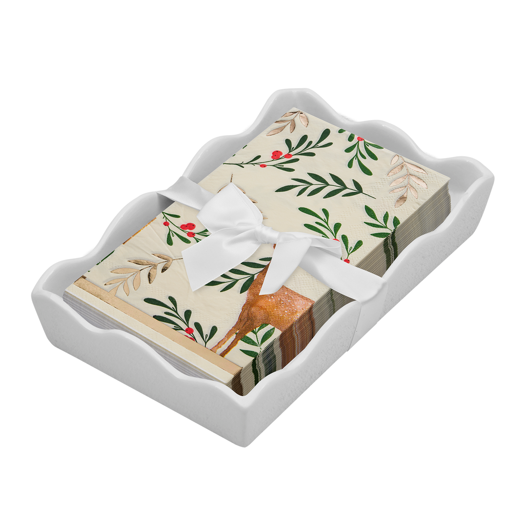 Christmas Guest Towel with Napkin Tray