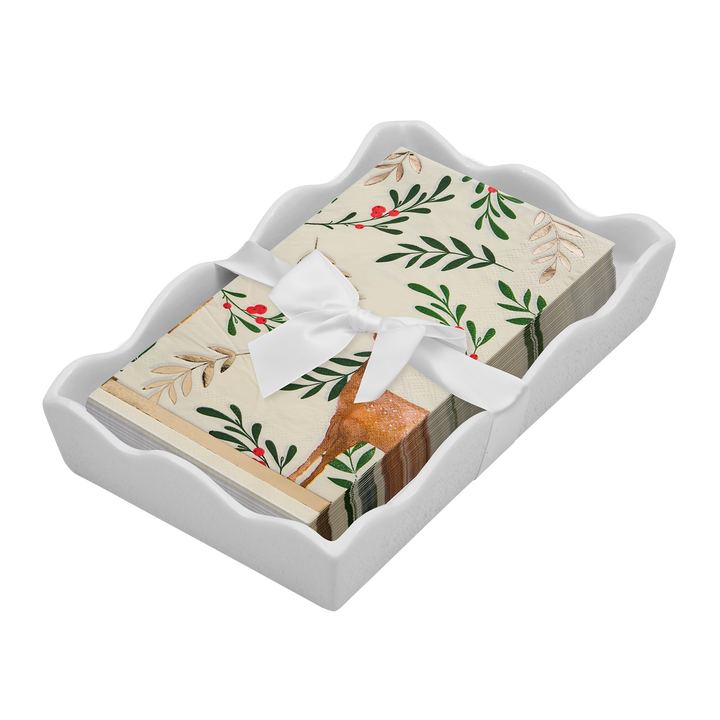 Christmas Guest Towel with Napkin Tray