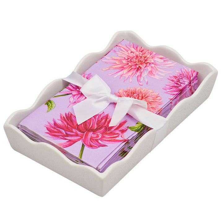 Floral Guest Towel with Napkin Tray