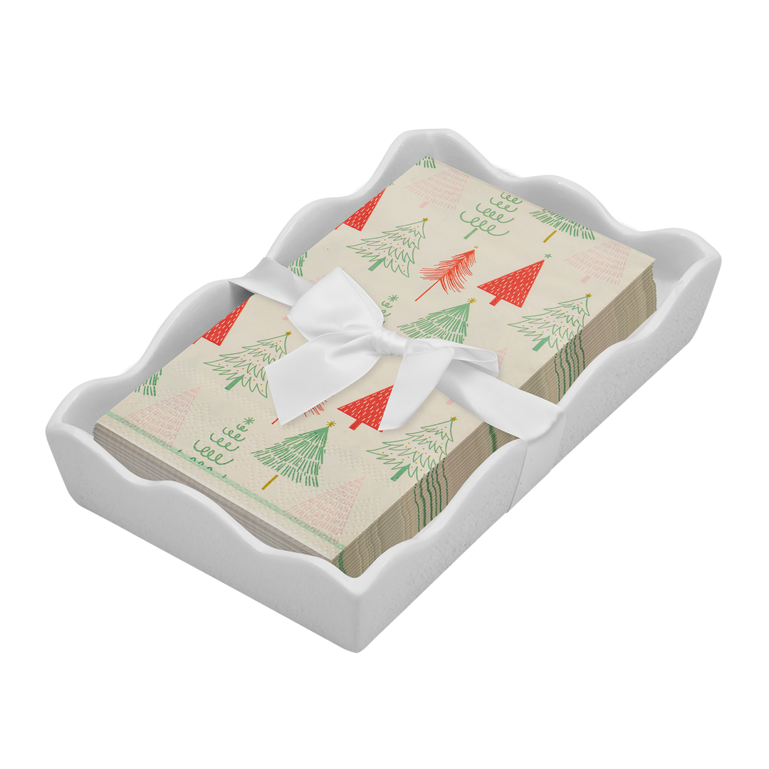 Christmas Guest Towel with Napkin Tray
