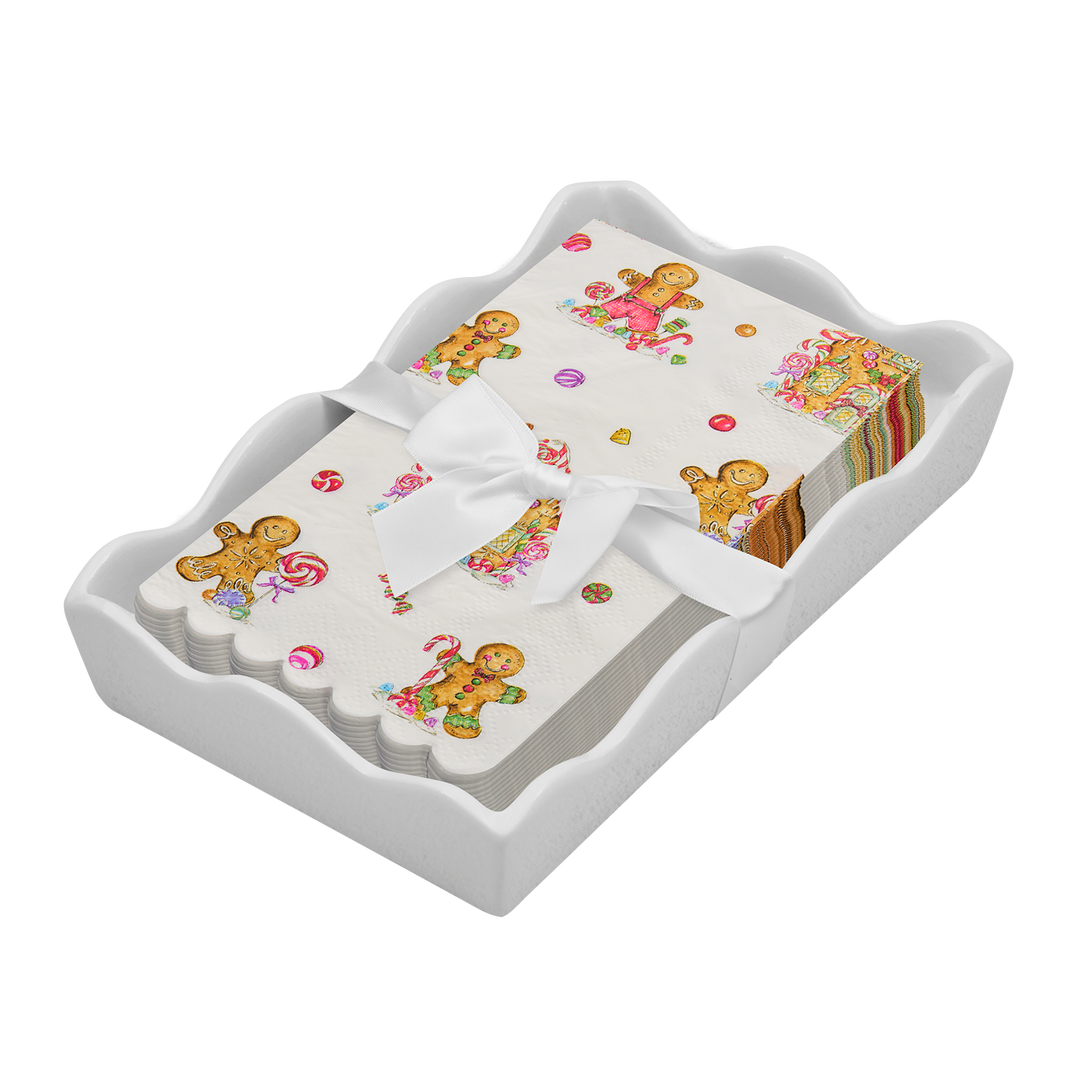 Christmas Guest Towel with Napkin Tray