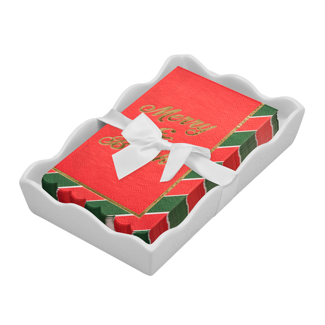 Christmas Guest Towel with Napkin Tray