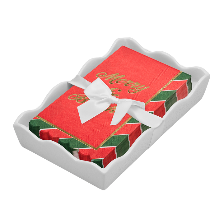 Christmas Guest Towel with Napkin Tray