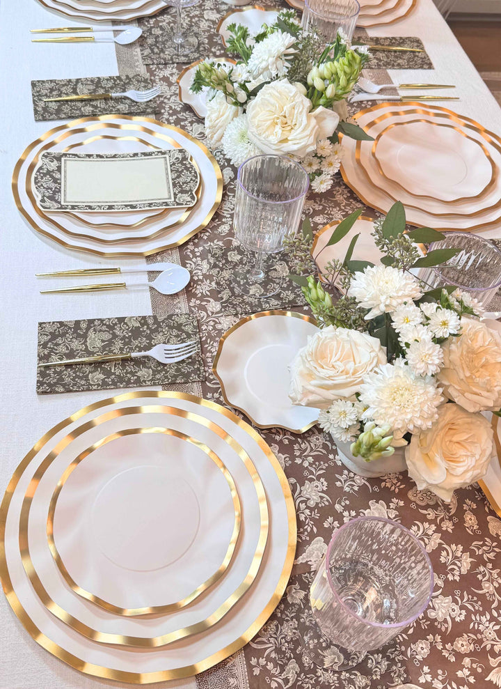 Royal Peacock Table Setting - Brown
