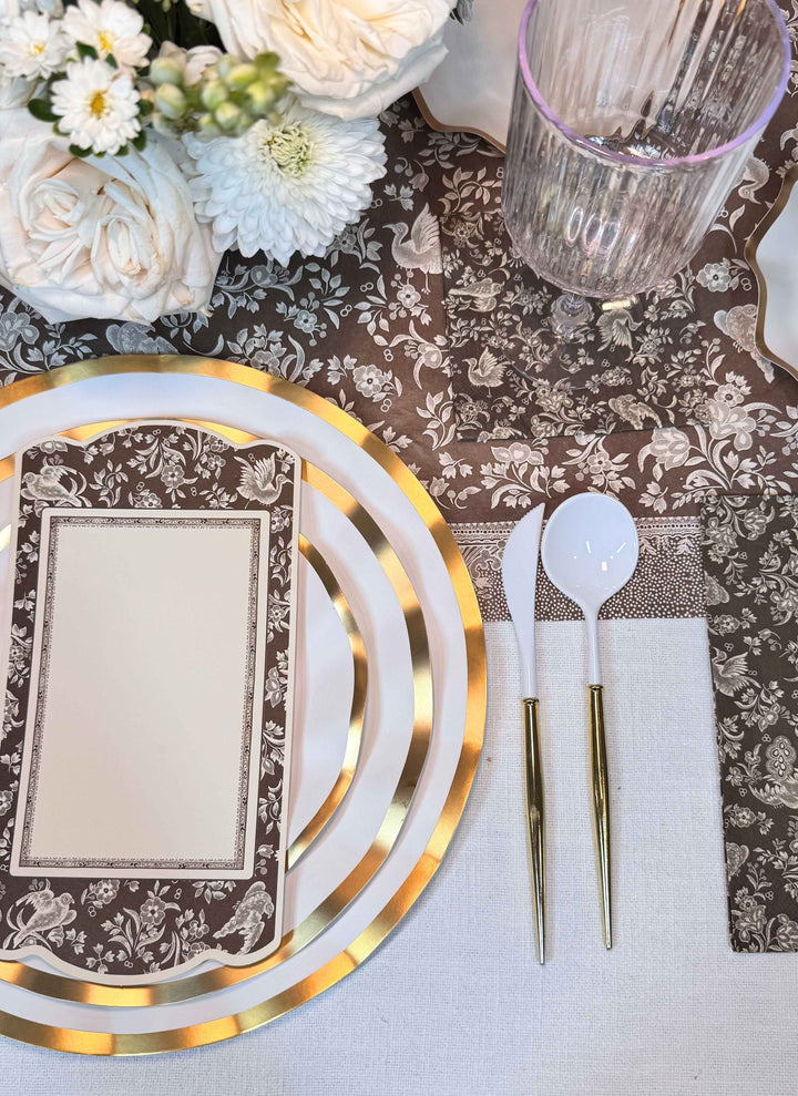 Royal Peacock Table Setting - Brown