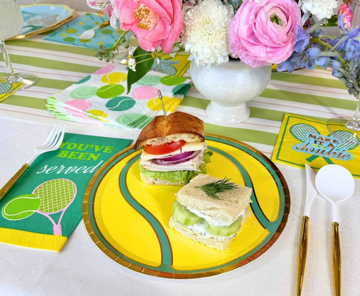 Tennis Ball Die Cut Dinner Plates/8pk