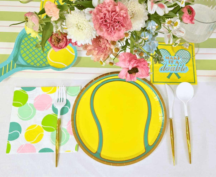Tennis Ball Die Cut Dinner Plates/8pk