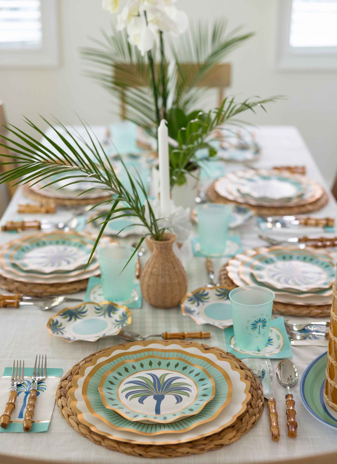 Preppy Palm Table Setting