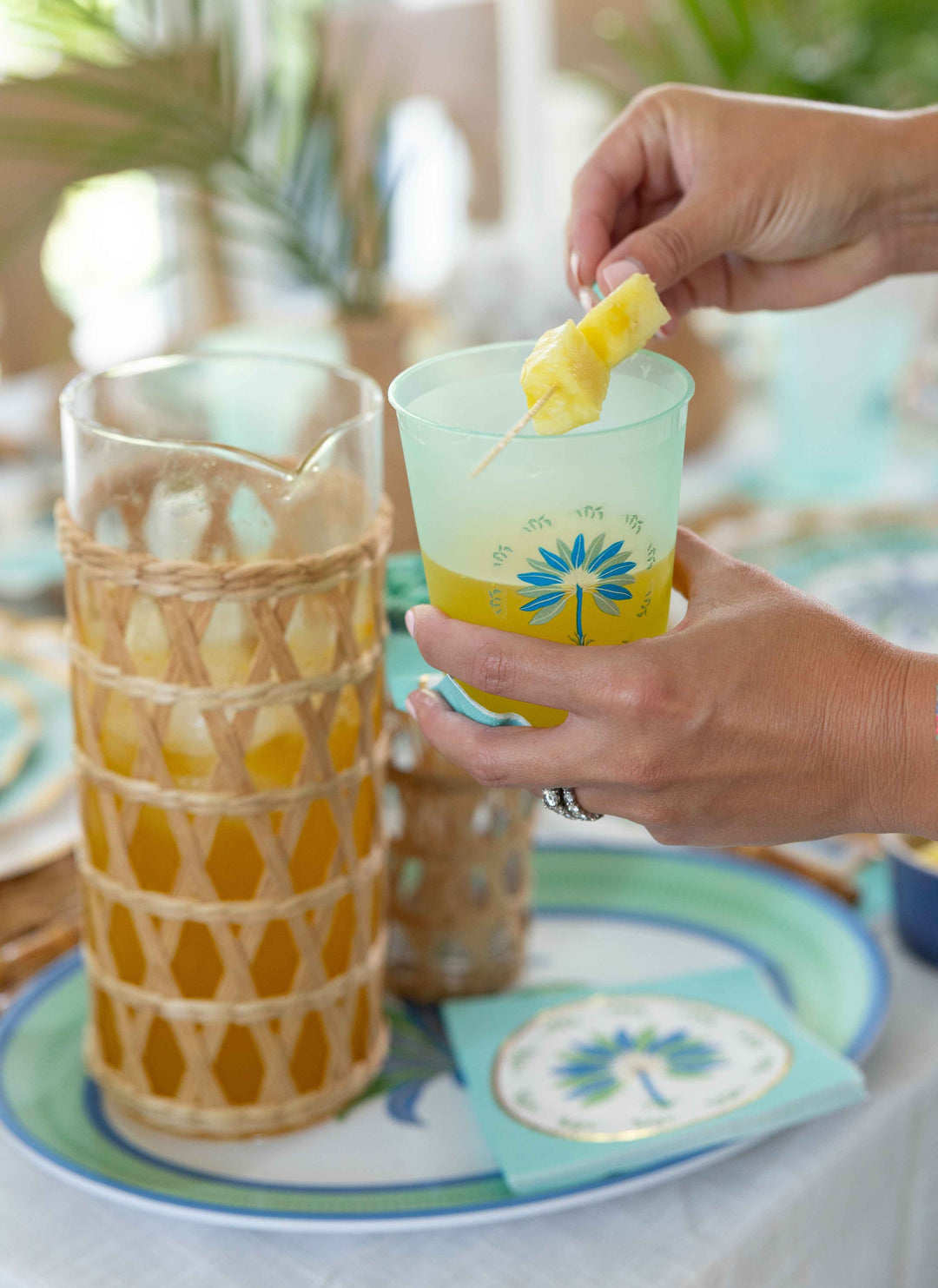 Preppy Palm Table Setting