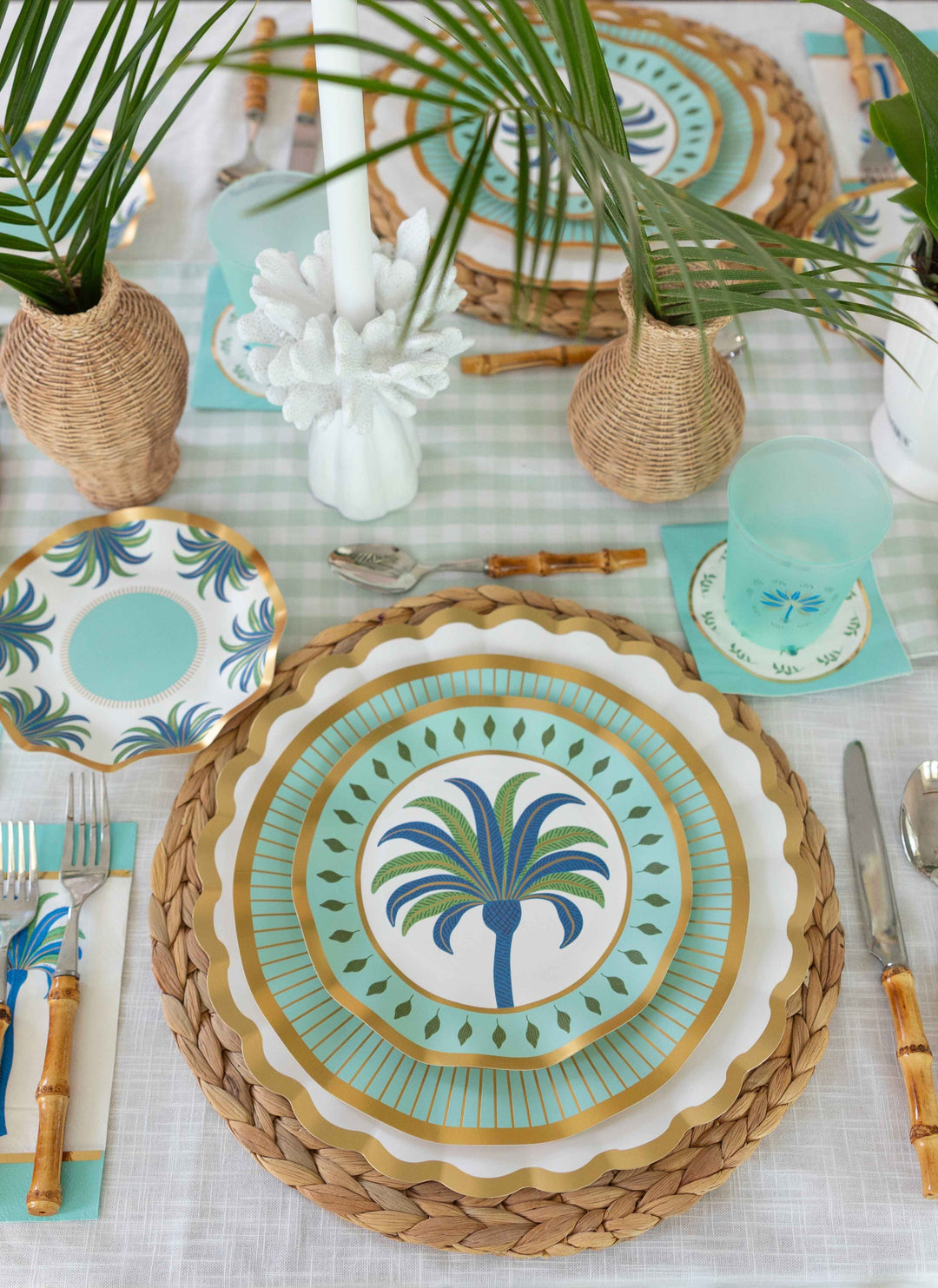 Preppy Palm Table Setting