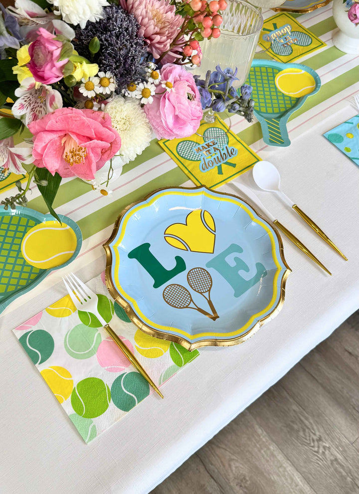 Tennis Love Dinner Plates/8pk