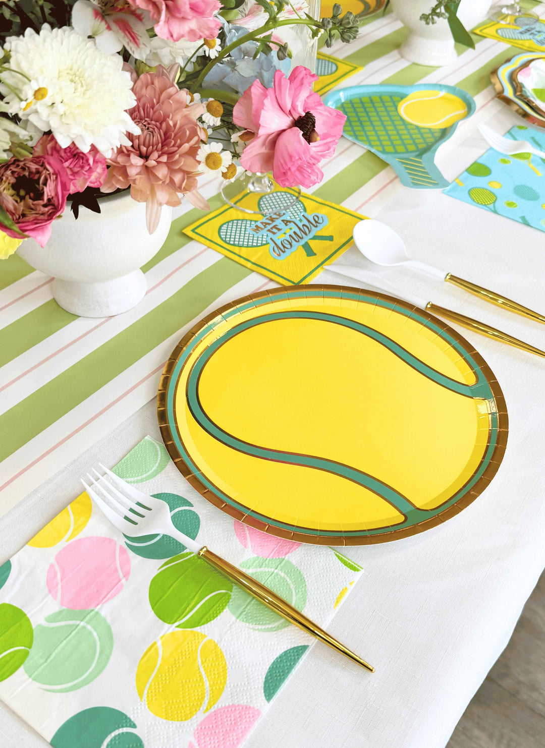 Tennis Ball Die Cut Dinner Plates/8pk