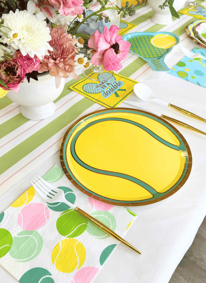 Tennis Ball Die Cut Dinner Plates/8pk
