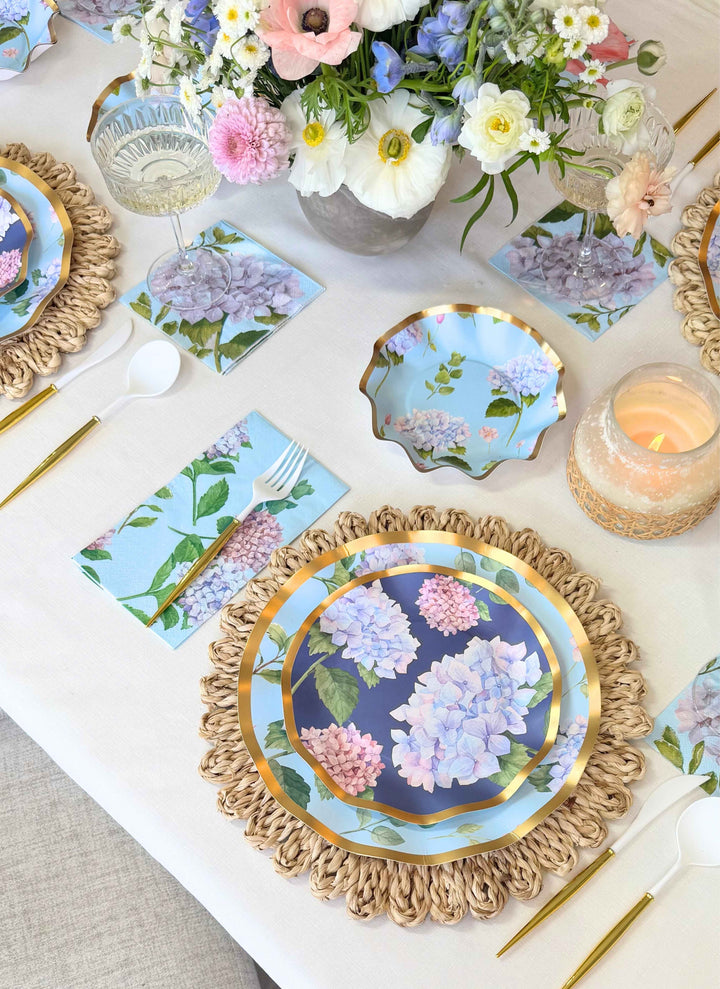 Spring Tablescape for 16: Hydrangea
