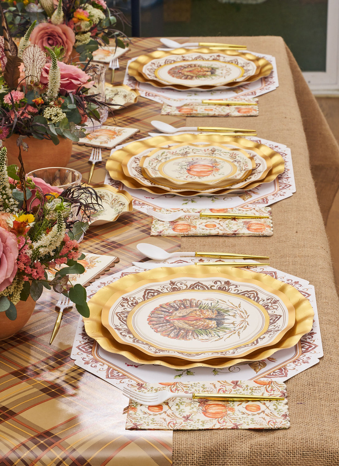 Turkey & Gourds Table Setting