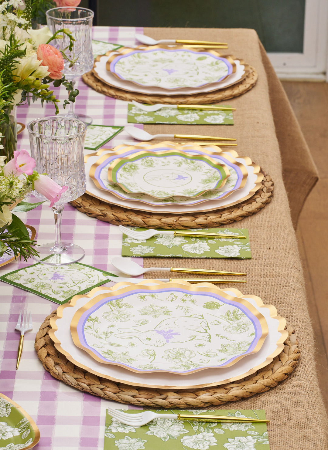 Easter Toile Table Setting
