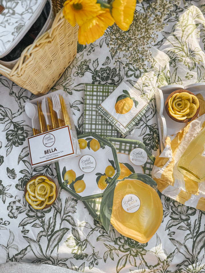 Dinner Plate Lemon and Stem/8pk