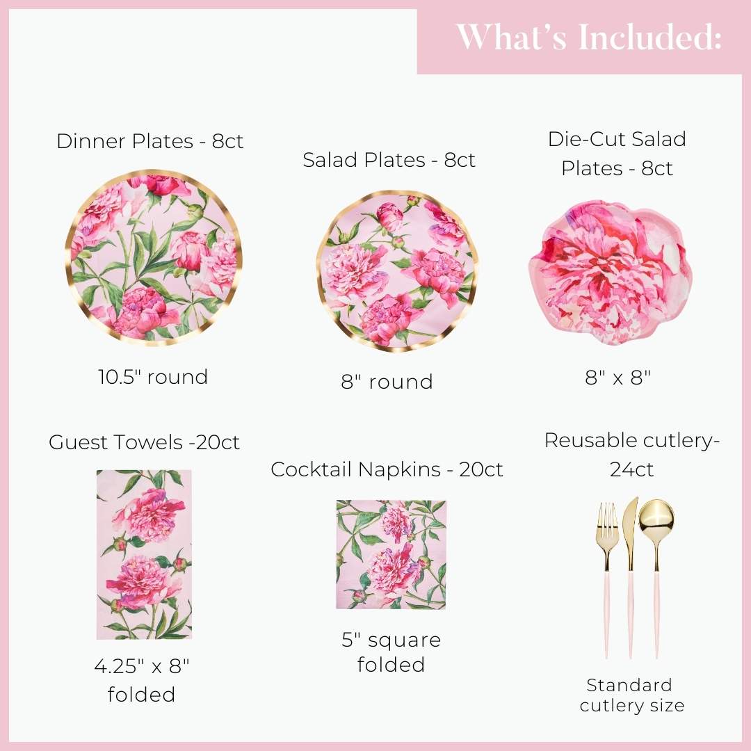 Pink Peonies Table Setting
