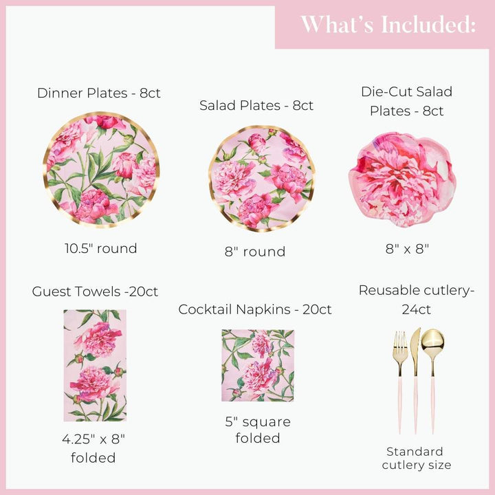 Pink Peonies Table Setting