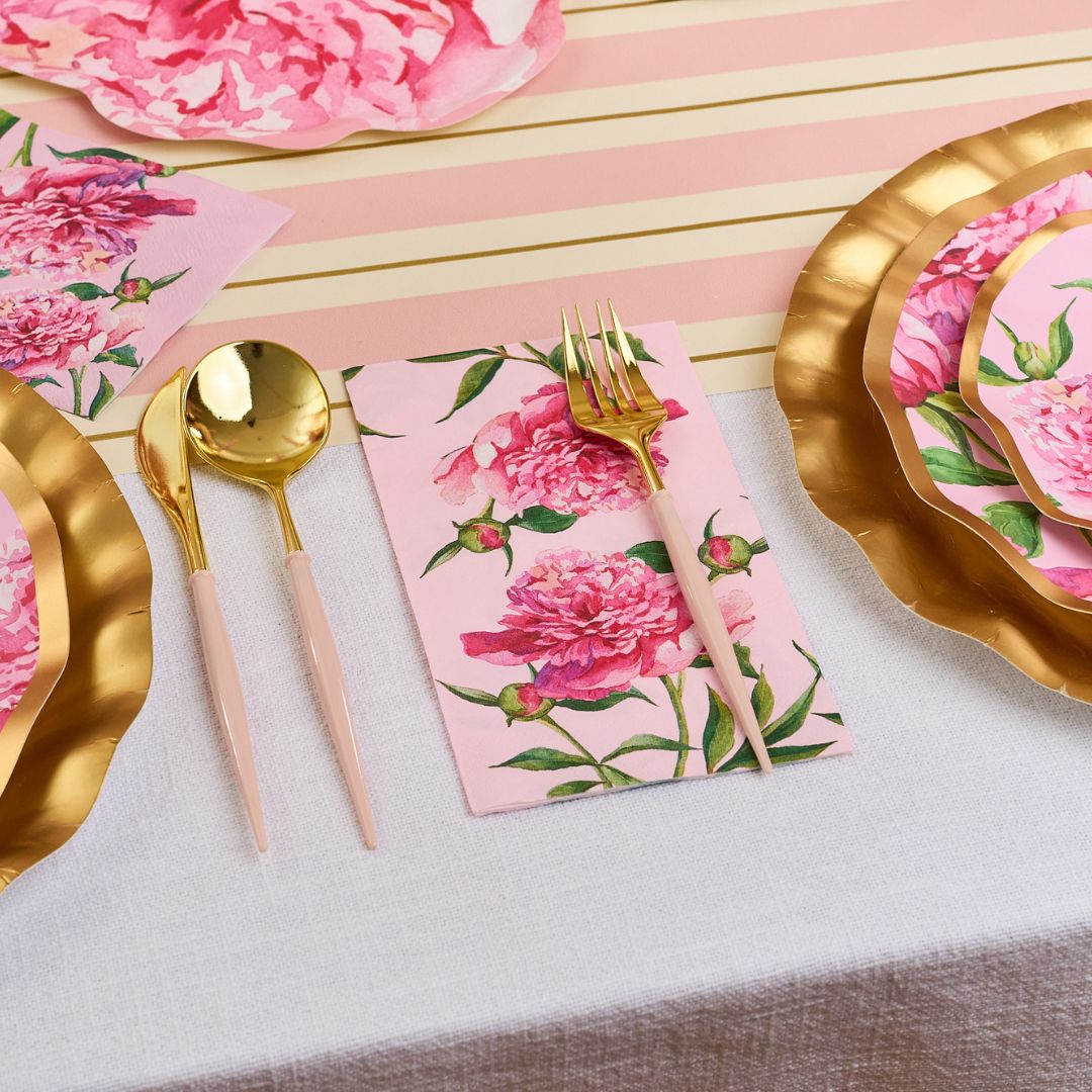 Guest Towel Pink Peonies - 20pkg