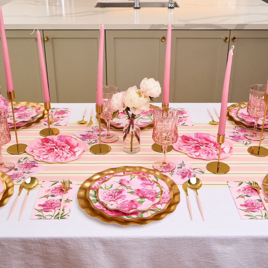 Pink Peonies Table Setting