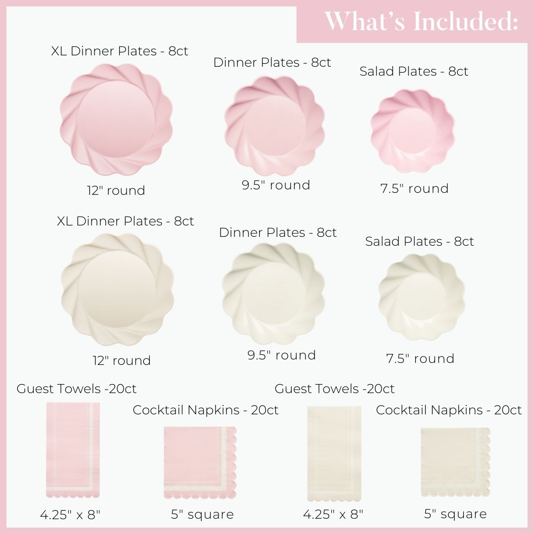 Eco Cream & Blush Table Setting for 16