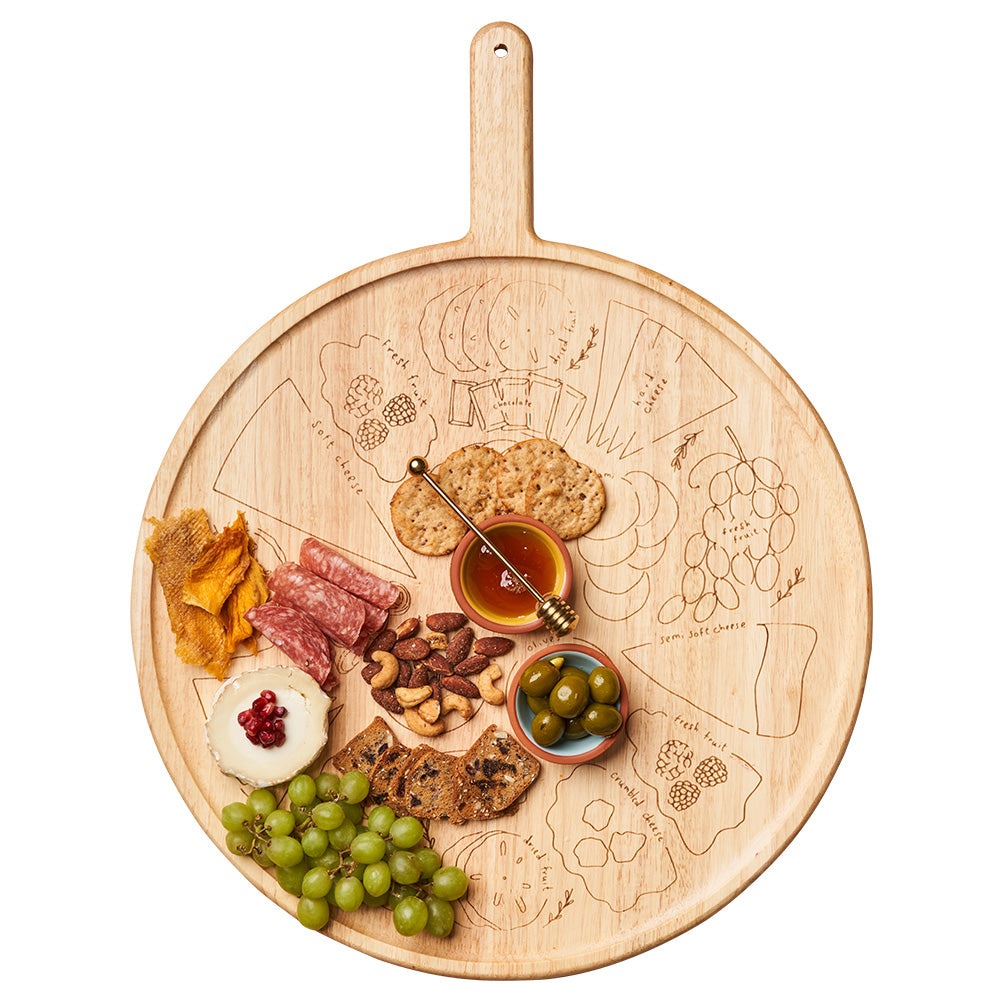 Meg Quinn Charcuterie Map Board | Round w/ Handle | 22" x 17" - Reader Giveaway