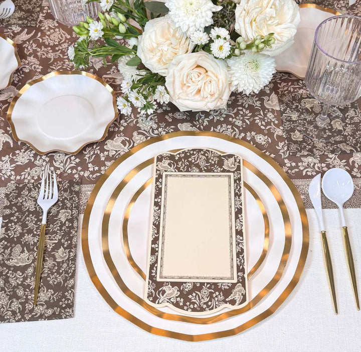 Royal Peacock Table Setting - Brown