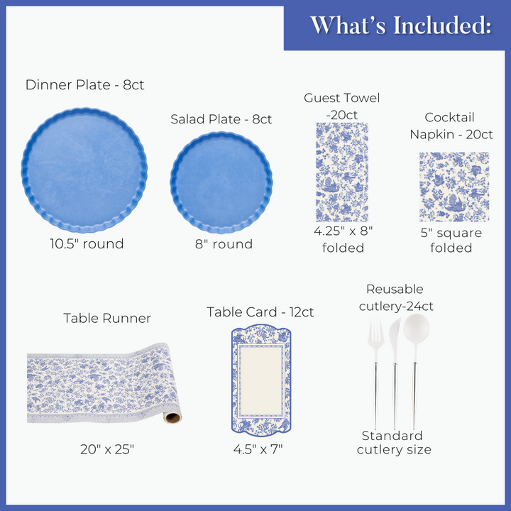 Royal Peacock Table Setting - French Blue