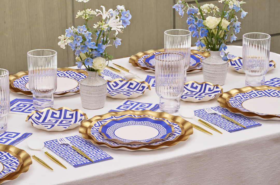 Authentic Greek Table Setting Greek Key Table Setting – Sophistiplate LLC
