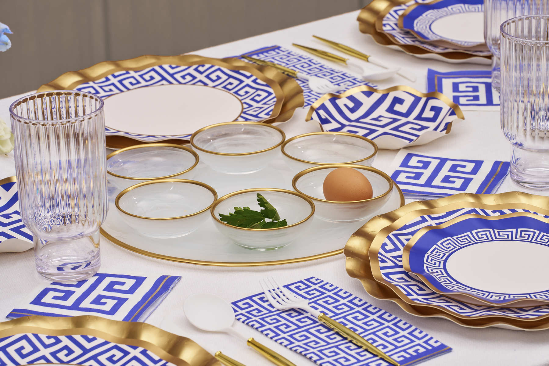 Authentic Greek Table Setting Greek Key Table Setting – Sophistiplate LLC