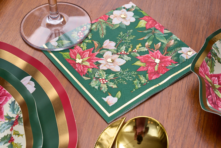 Cocktail Napkin Evergreen Floral/20 pkg