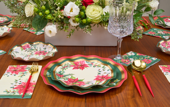 Evergreen Floral Table Setting
