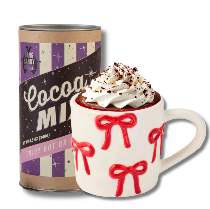 Bow Mug + Hot Cocoa Gift Set