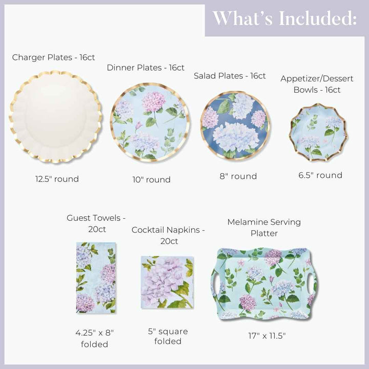 Spring Tablescape for 16: Hydrangea