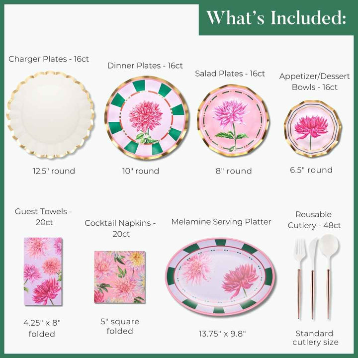 Summer Tablescape for 16: Dahlia Garden