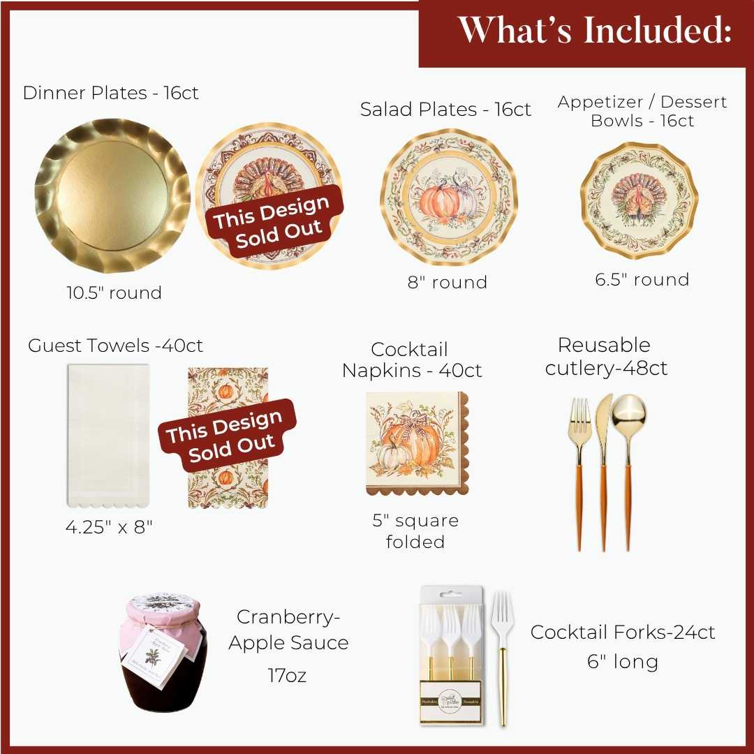 Turkey & Gourds: Thanksgiving Table for 16