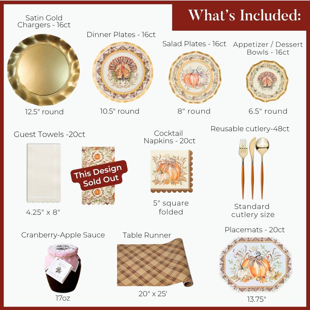 Turkey & Gourds: Thanksgiving Table for 16